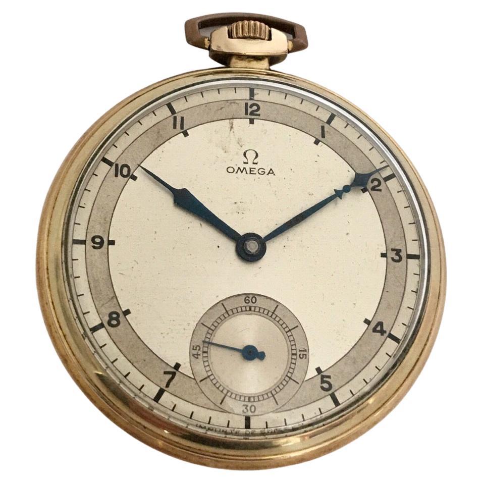 Vintage 1930’s Gold plated & silvered Dial Omega Dress pocket Watch

This beautiful 45mm diameter pre-own dress pocket watch is in good Working condition and it is ticking well. Visible scratches on the top end silvered dial. The Metal ring/ loop is