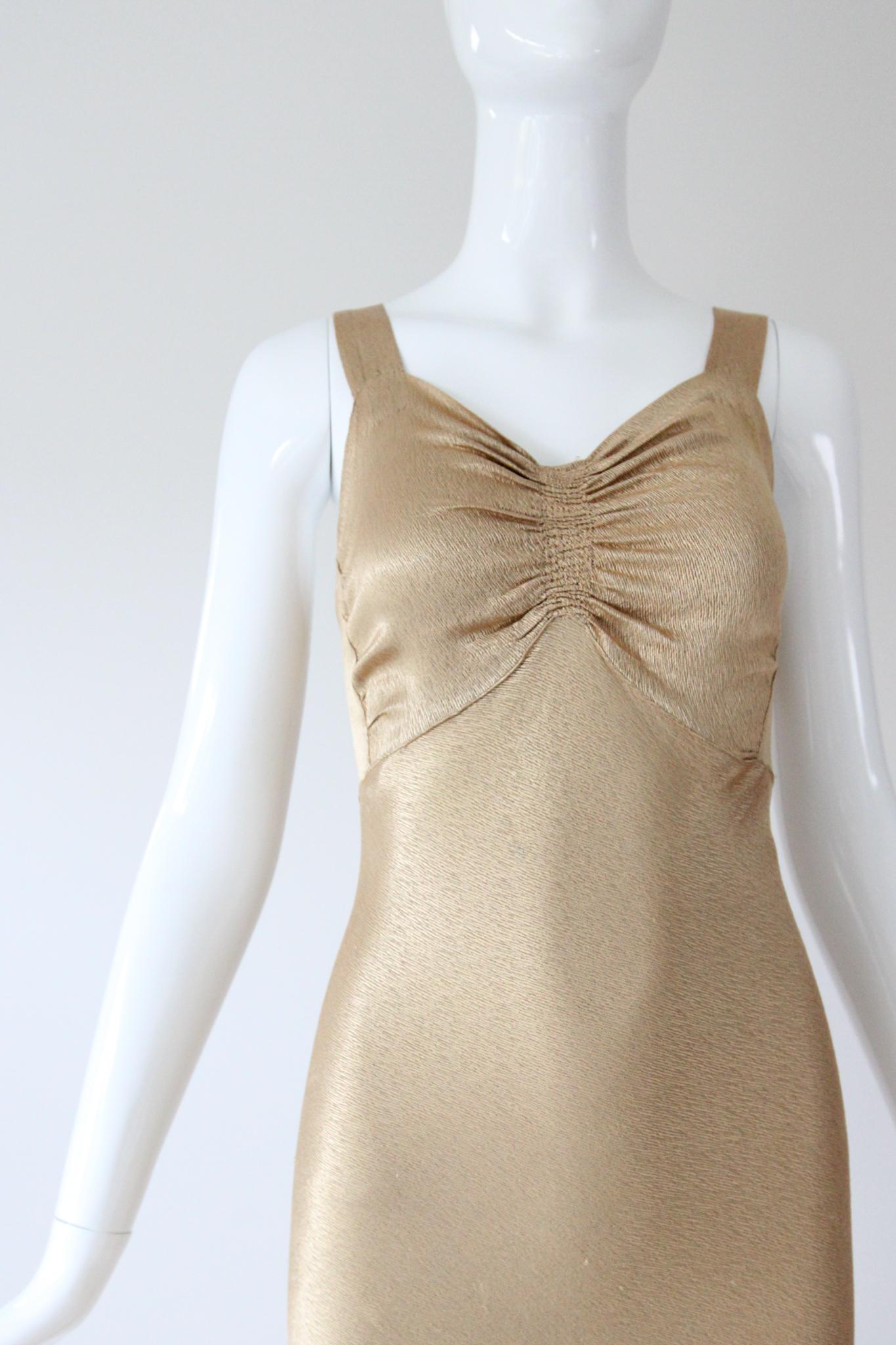 Vintage 1930's Gold Satin Abendkleid und Jacke Set 1930's Gown UK 6-8 US 2-4 für Damen oder Herren im Angebot