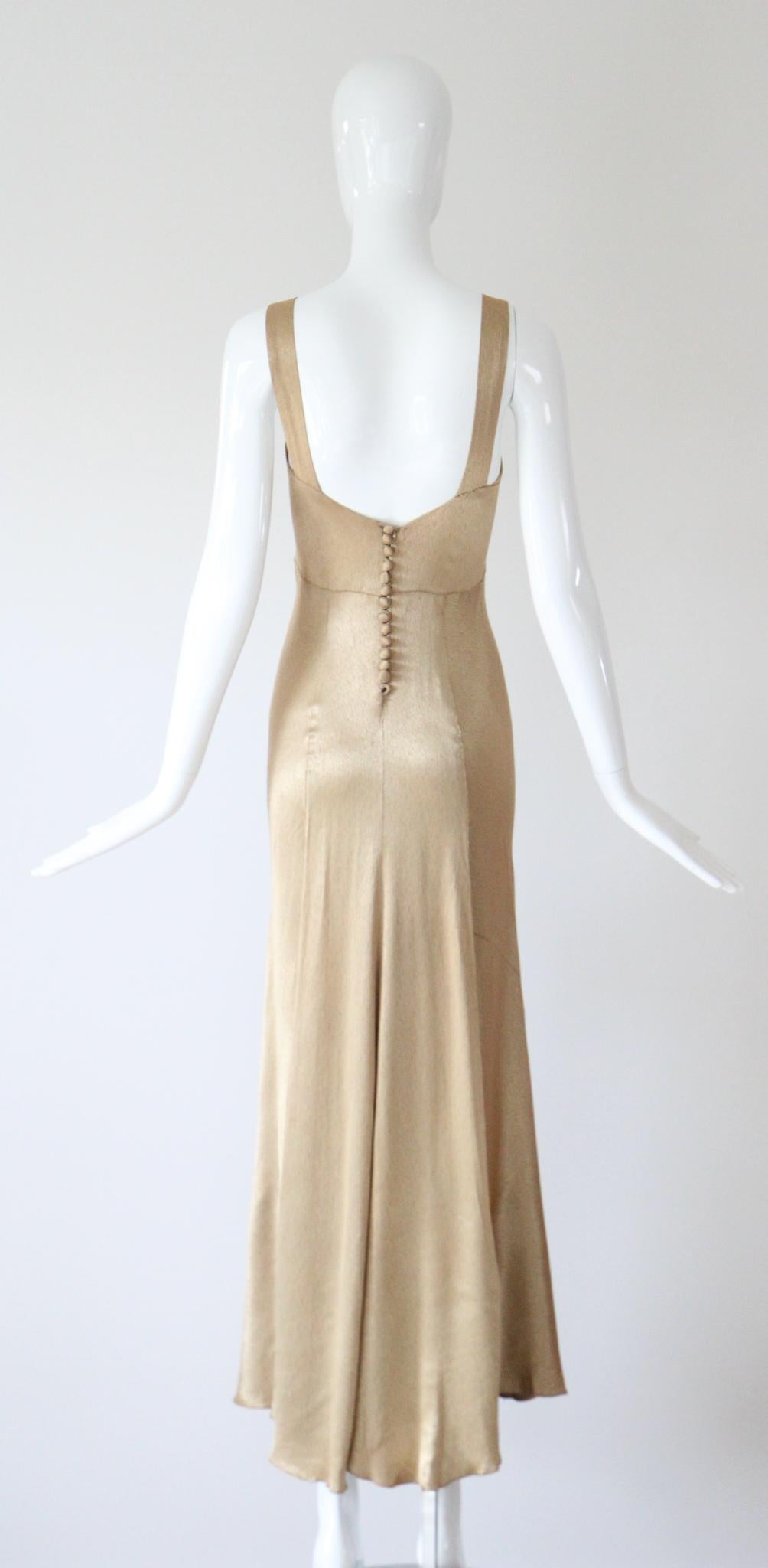 Vintage 1930's Gold Satin Abendkleid und Jacke Set 1930's Gown UK 6-8 US 2-4 im Angebot 5