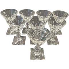 Vintage 1930’s Hawkes Crystal Square Base Cordials ~ (Set of 8)