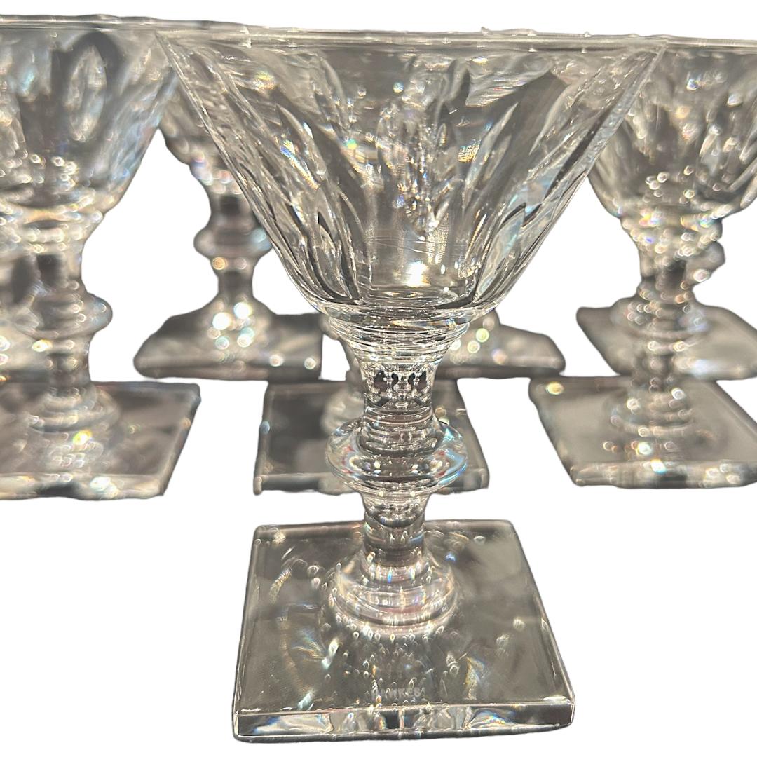 American Vintage 1930’s Hawkes Crystal Square Base Cordials ~ (Set of 8) For Sale