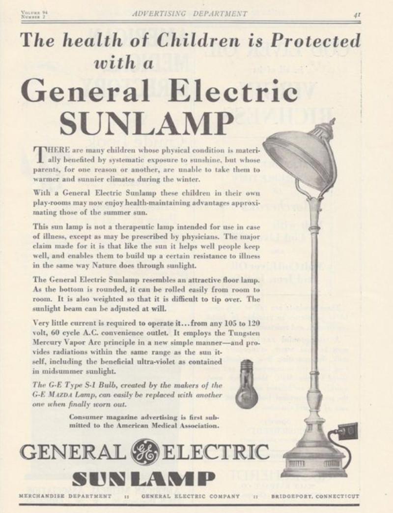 Cast Vintage 1930s Industrial Aluminum GE Sunlamp Floor Lamp