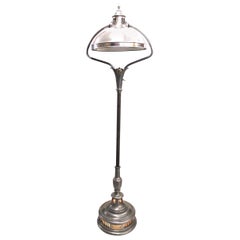 Vintage 1930s Industrial Aluminum GE Sunlamp Floor Lamp