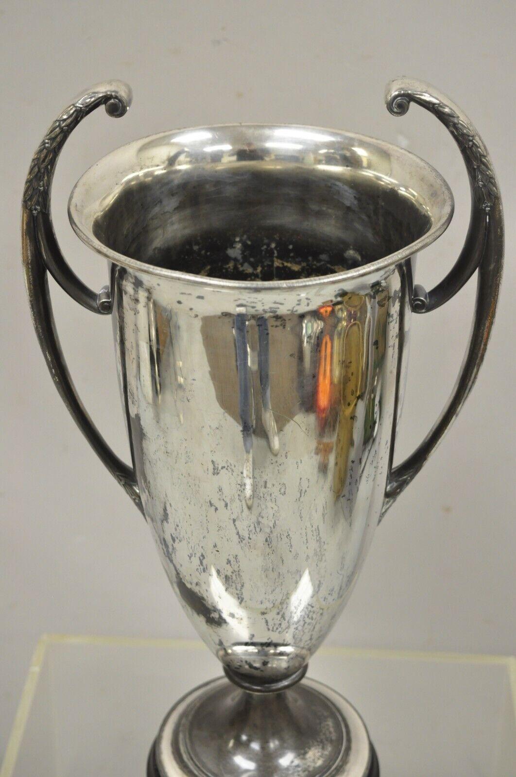 Vintage 1930s Large Silver Plate Urn Trophy Cup Award L.I.B.L Championship 6