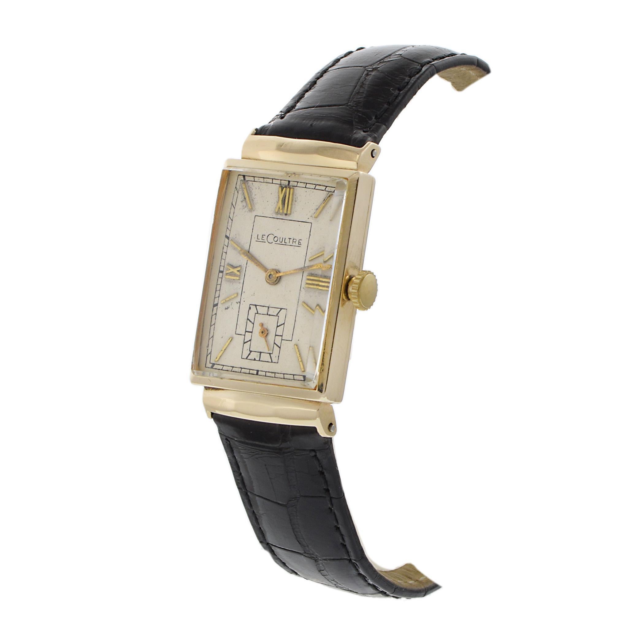 Vintage 1930s LeCoultre 14K Yellow Gold Dress Watch – Manual Wind For Sale 1