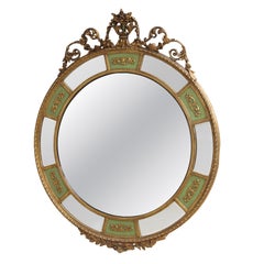 Specchio vintage in stile Luigi XVI con dorature a zone, cornice in legno, l'eleganza degli anni '30