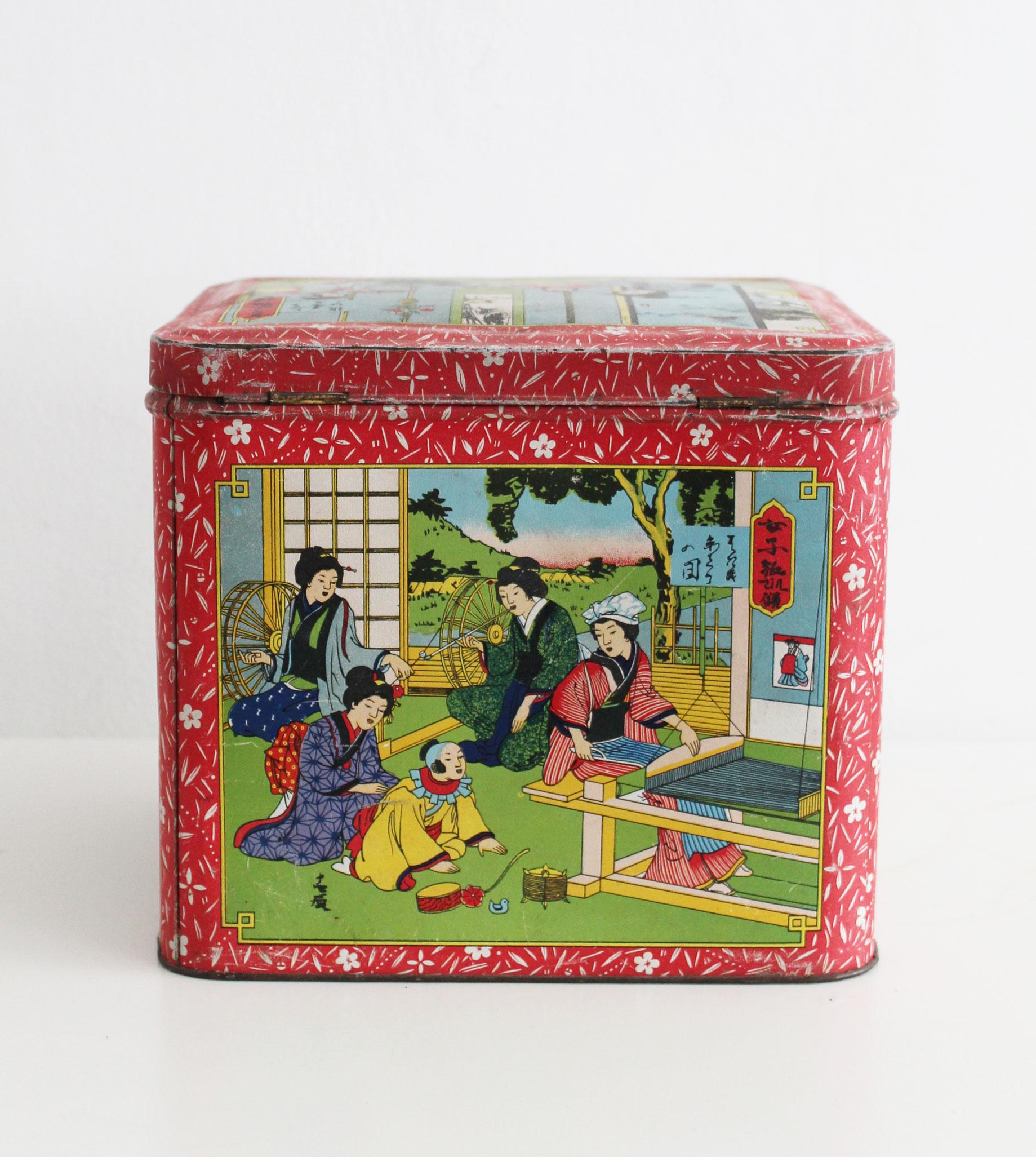 Milieu du XXe siècle Boîte à café vintage en métal des années 1930 en vente