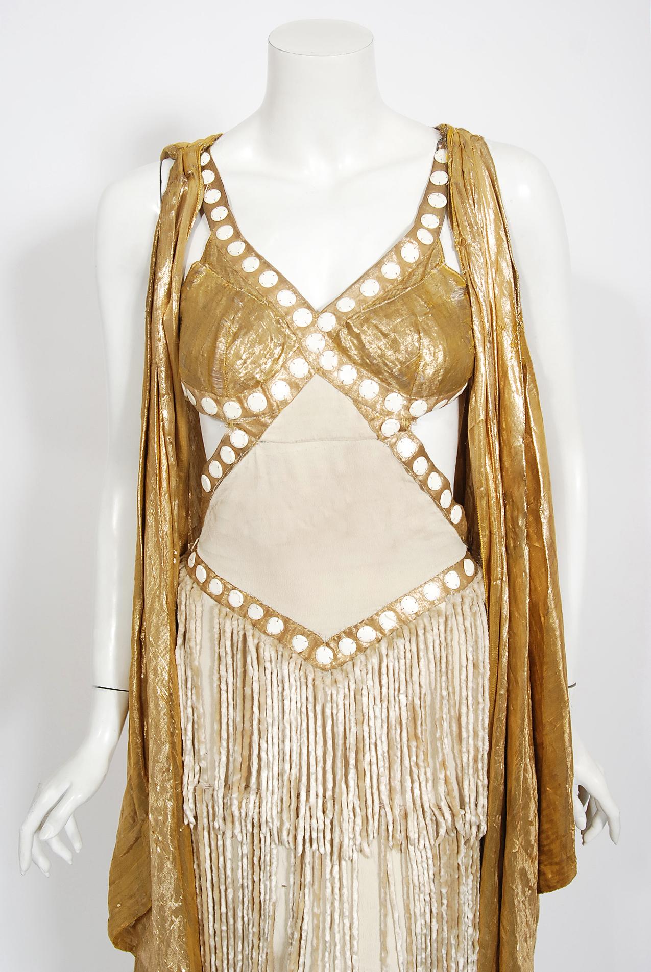 chanel gold lame dress 1930s