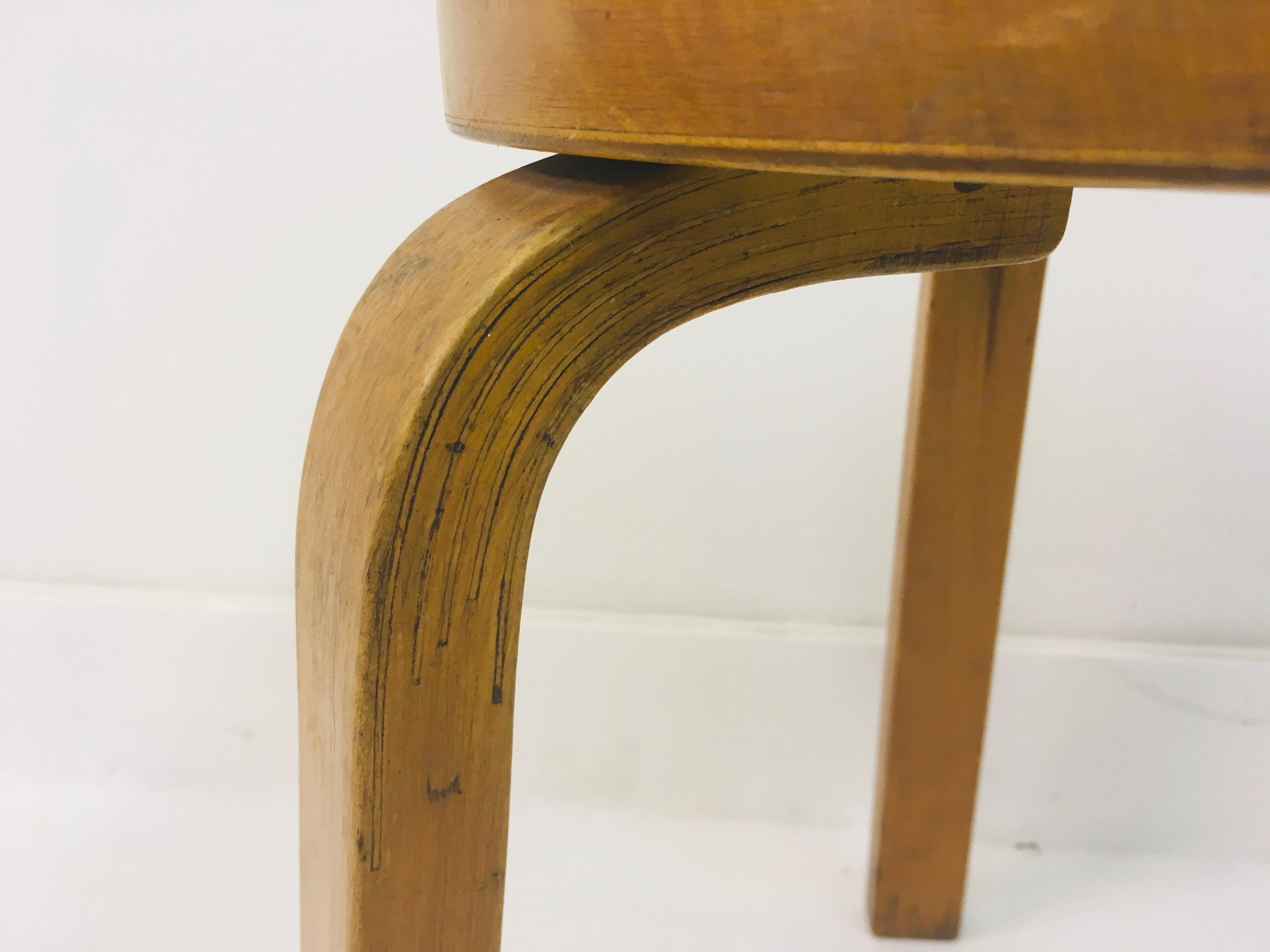 Finnish Vintage 1930s Model 60 stool by Alvar Aalto for Finmar
