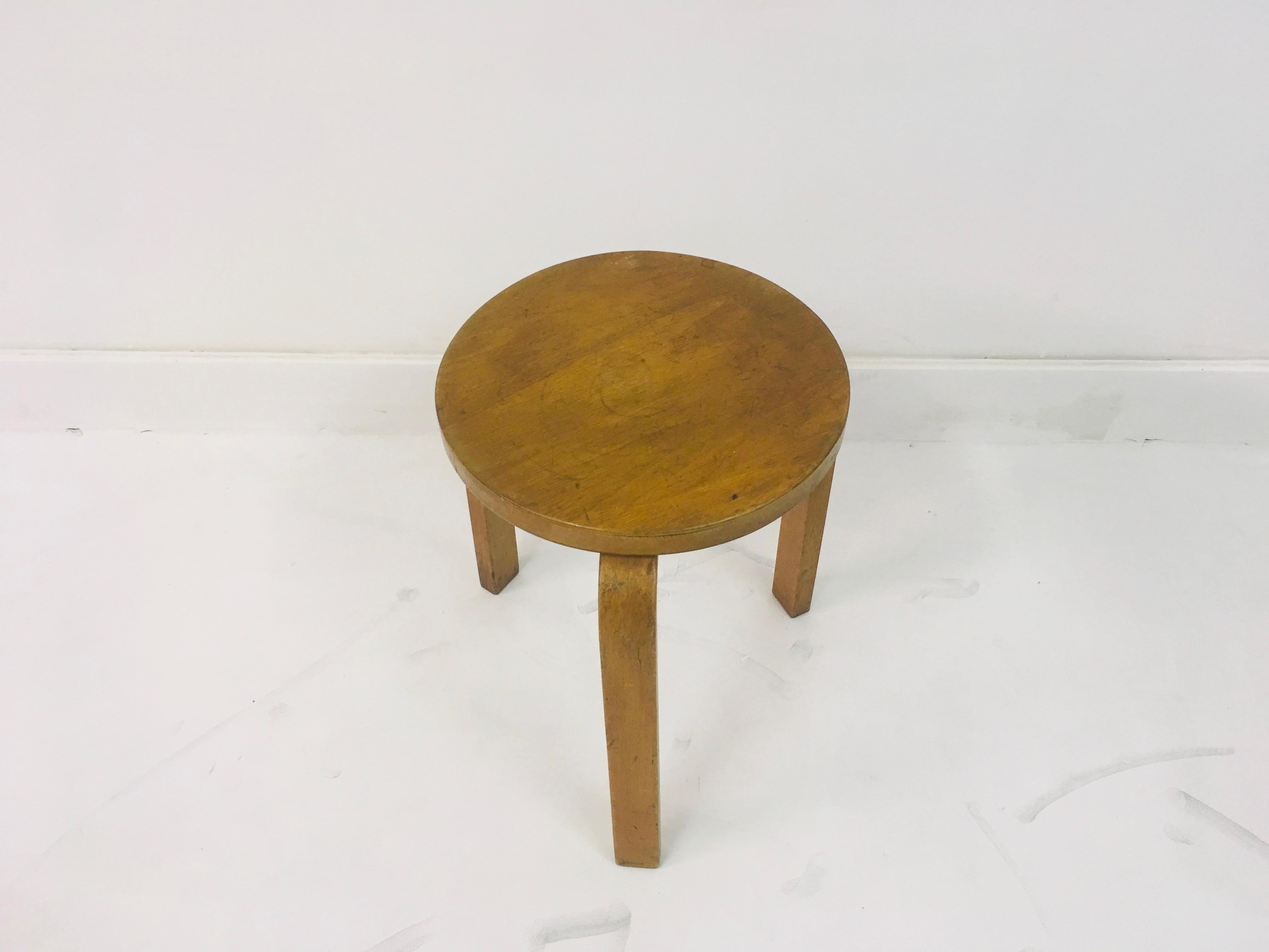 20th Century Vintage 1930s Model 60 stool by Alvar Aalto for Finmar