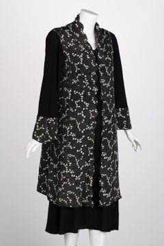 Vintage 1930s Molyneux Seidenkleid und Jacke Ensemble