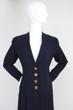 Vintage 1930's navy blue coat 1930's navy spring lightweight coat UK 12 US 8