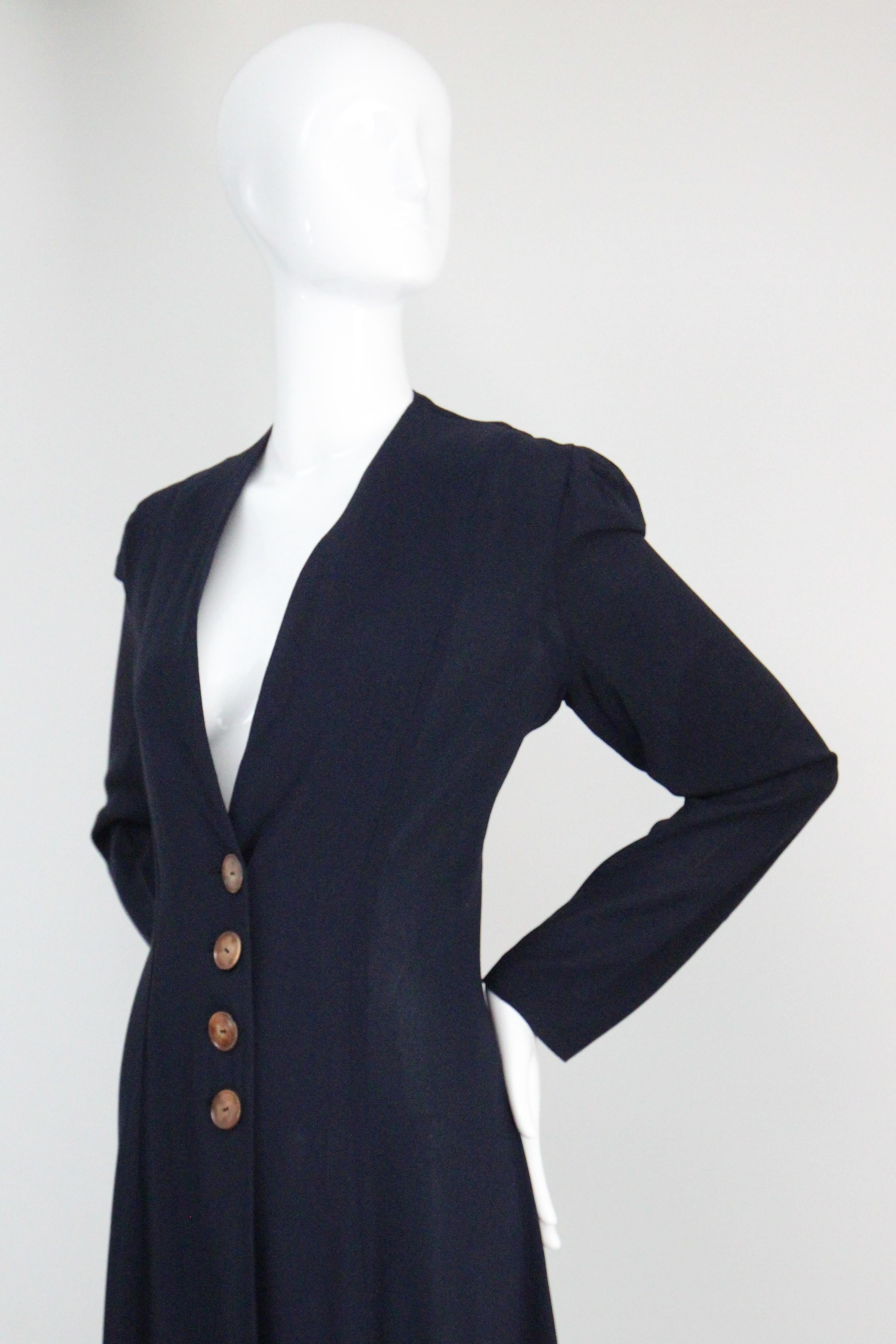 Vintage 1930's navy blue coat 1930's navy spring lightweight coat UK 12 US 8 For Sale 1