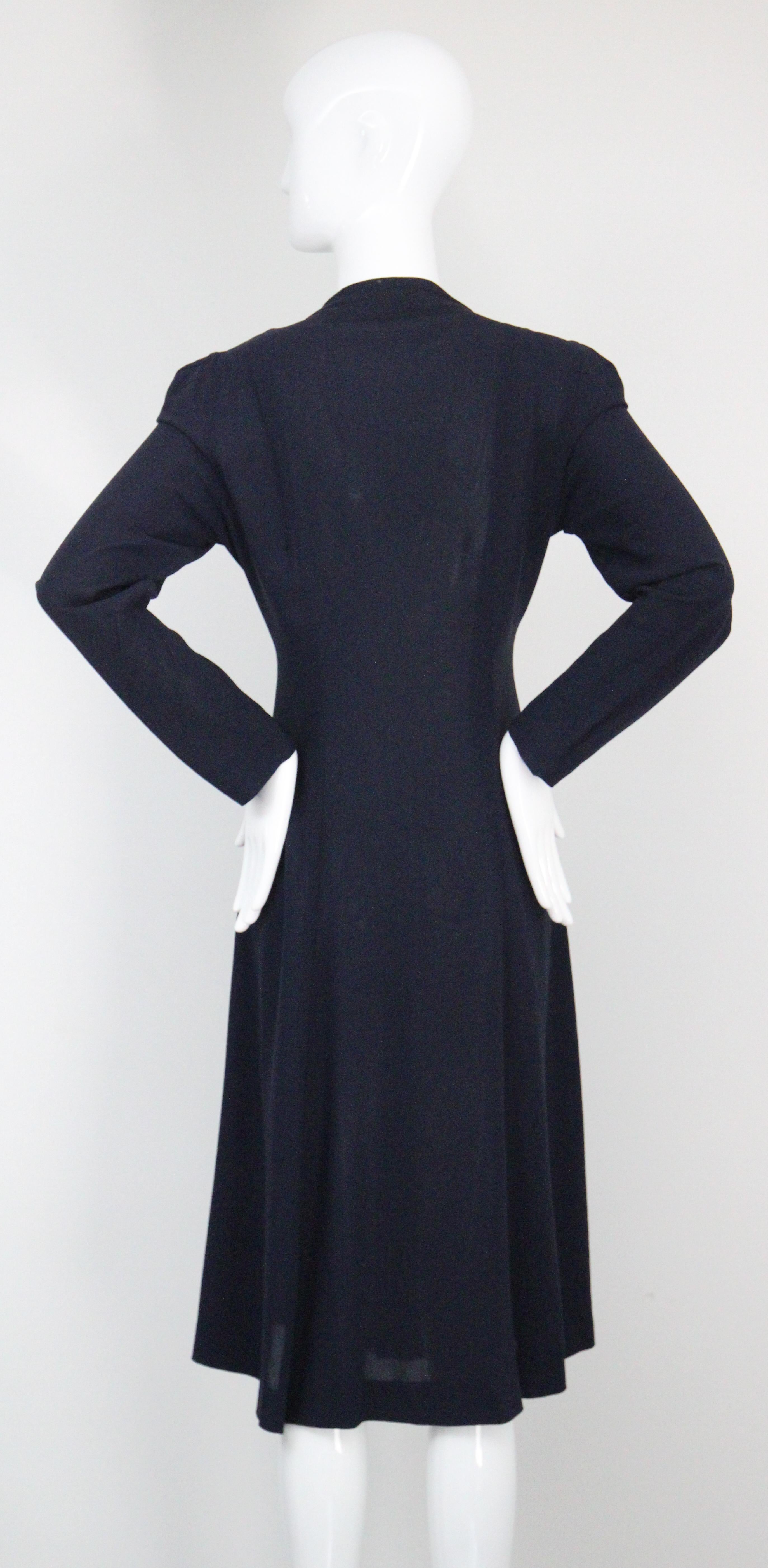 Vintage 1930's navy blue coat 1930's navy spring lightweight coat UK 12 US 8 For Sale 2