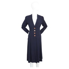 Vintage 1930's navy blue coat 1930's navy spring lightweight coat UK 12 US 8