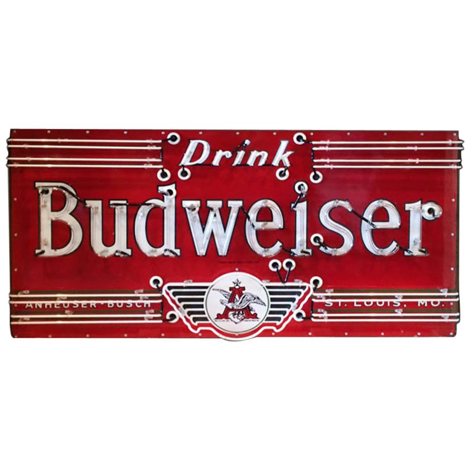 Vintage 1930s Neon 'Budweiser' Sign For Sale