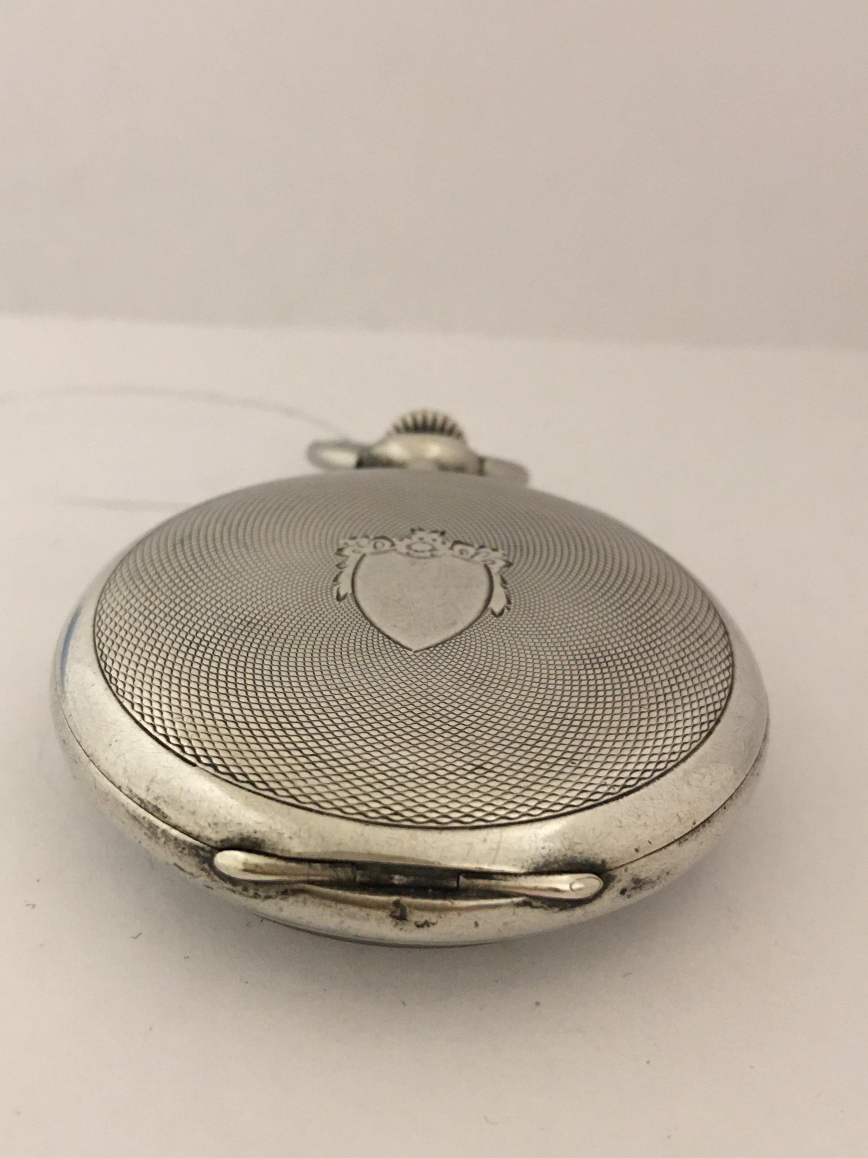 Vintage 1930s Omega Silver Pocket Watch In Fair Condition In Carlisle, GB