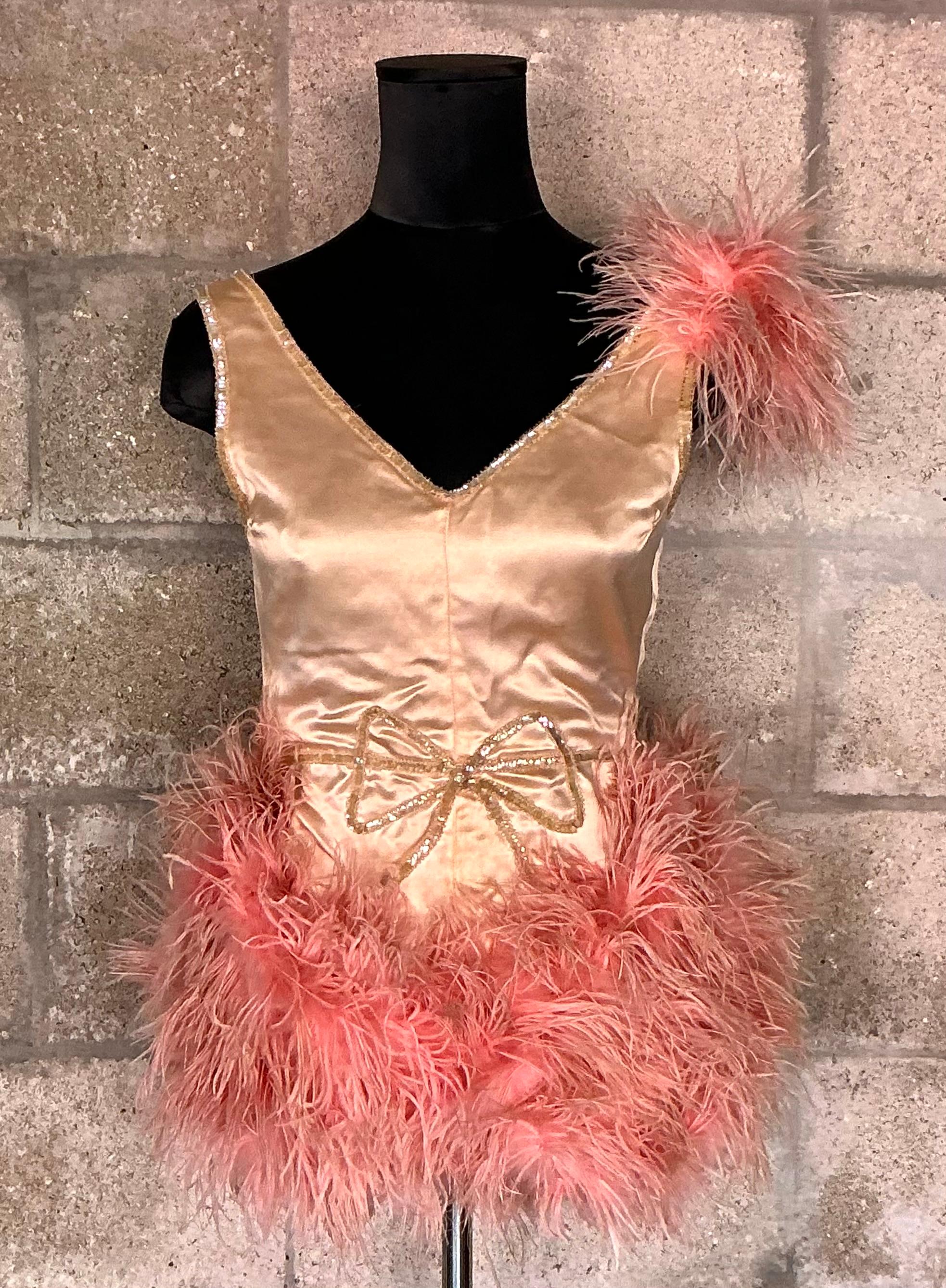 A Vintage 1930s Original Maribou Satin Costume is a stunning piece of historical fashion, combining the luxurious materials and design aesthetics of the early 20th century with the glamour and flair of the 1930s. Maribou satin costumes were often