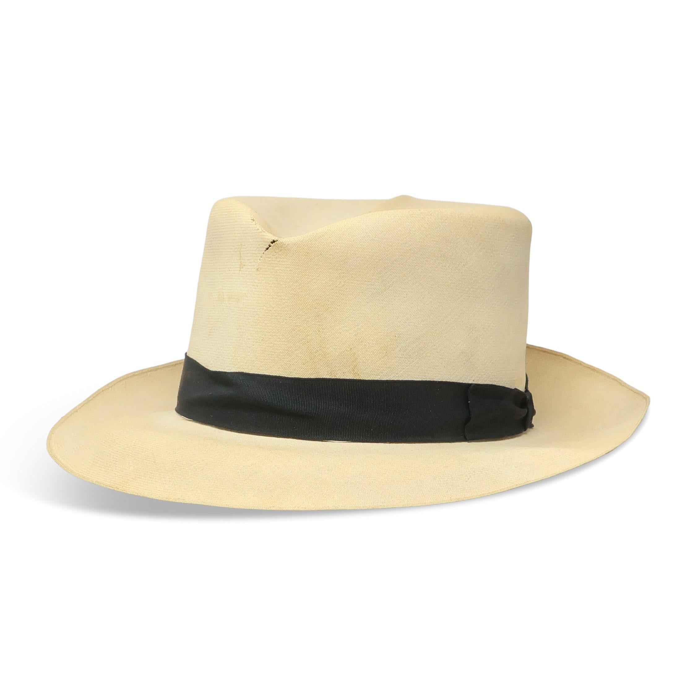 Vintage 1930s Panama Hat by John Cavanagh, Ltd. in Original Box In Good Condition In Brooklyn, NY