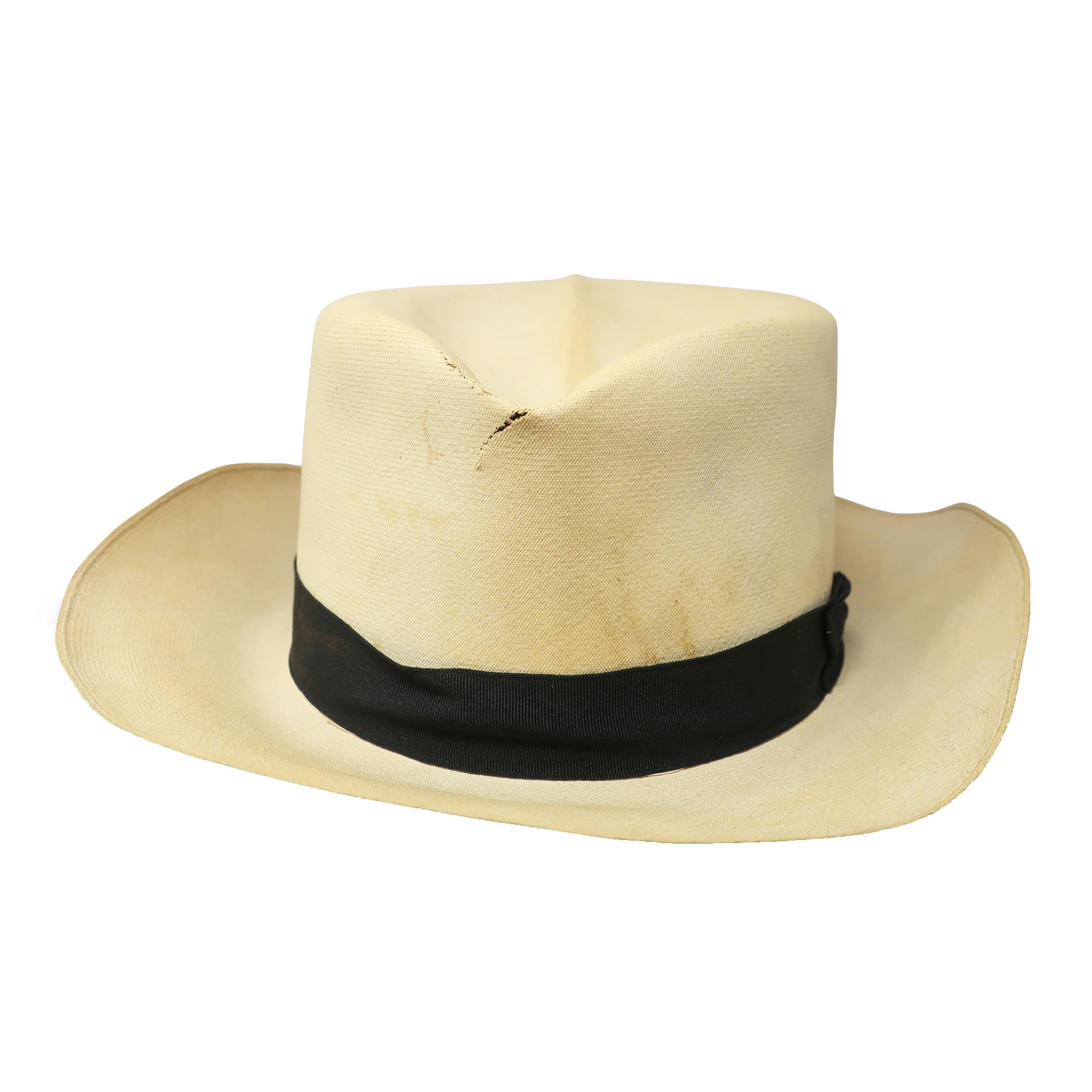 20th Century Vintage 1930s Panama Hat by John Cavanagh, Ltd. in Original Box