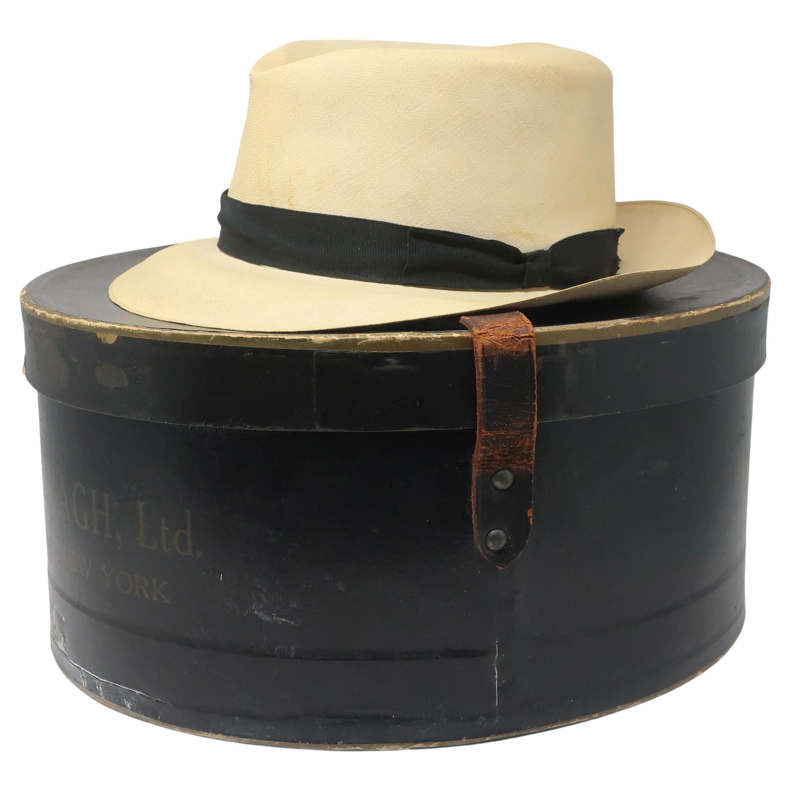 Vintage 1930s Panama Hat by John Cavanagh, Ltd. in Original Box