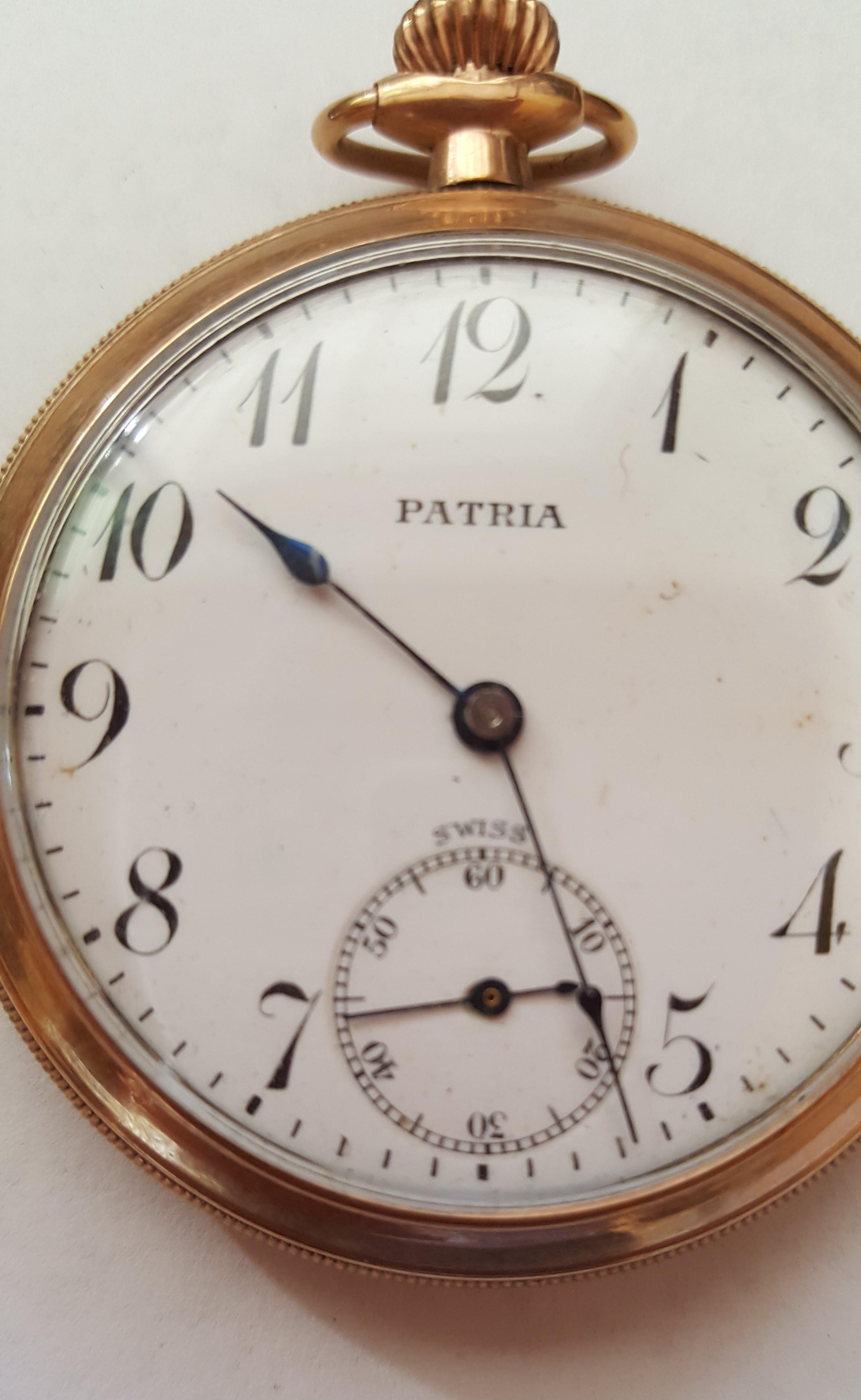 Women's or Men's Vintage 1930s Patina Pocket Watch, Working, Self Winding, Very Good Condition