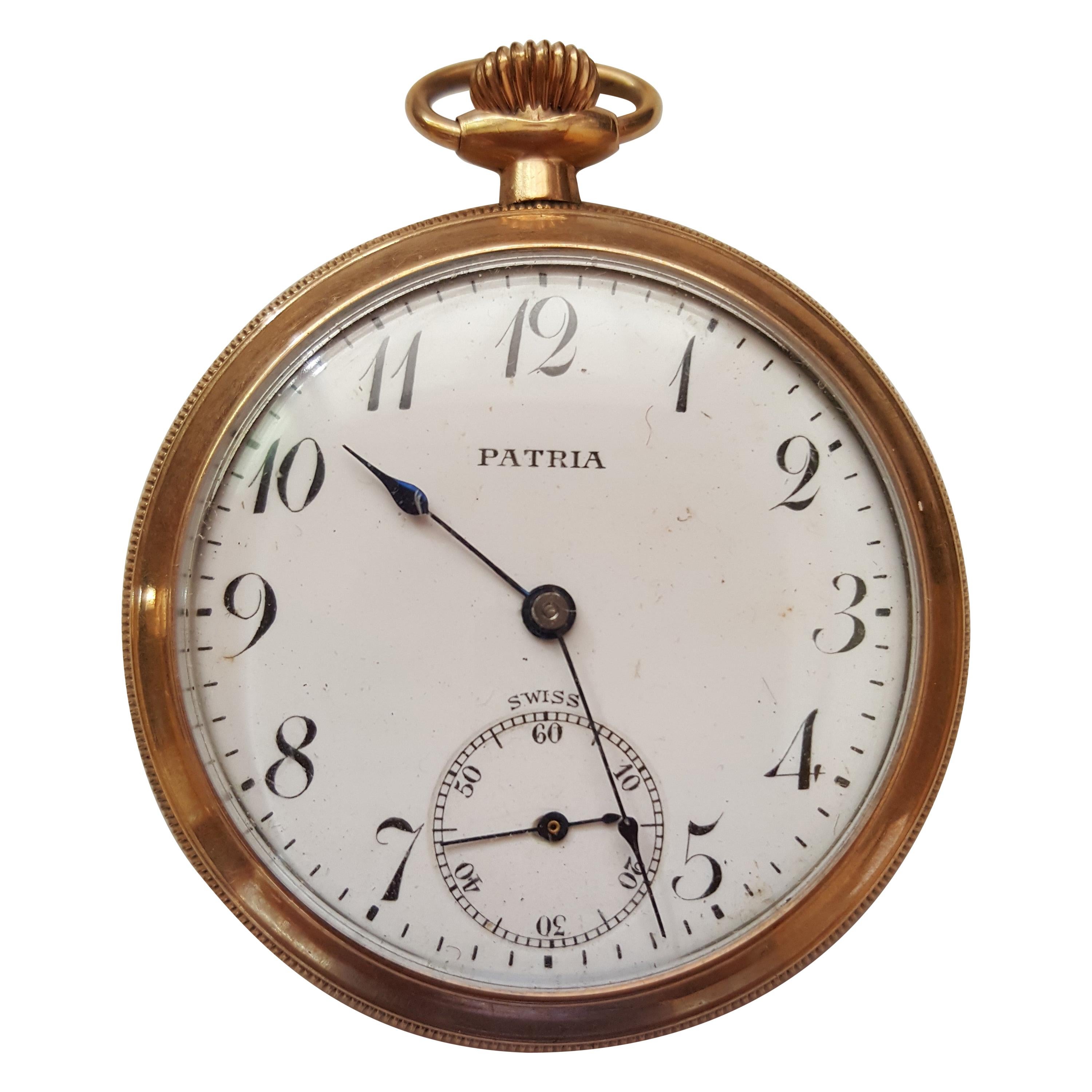 Vintage 1930s Patina Pocket Watch, Working, Self Winding, Very Good  Condition For Sale at 1stDibs