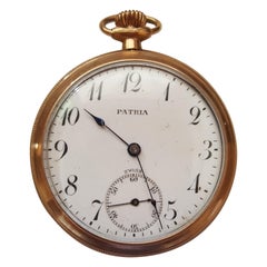 Used 1930s Patina Pocket Watch, Working, Self Winding, Very Good Condition