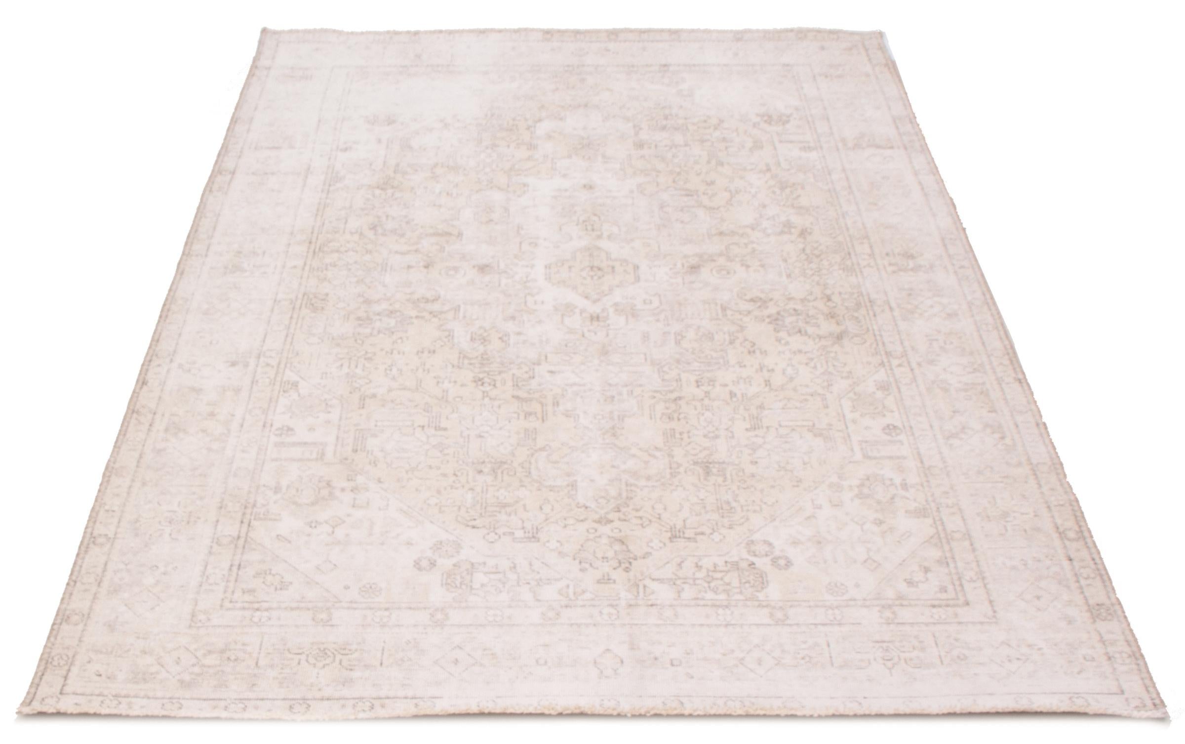 Hand-Woven Hand-knotted Vintage Pastel Wool Persian Tabriz Carpet, 6’ x 9’ For Sale