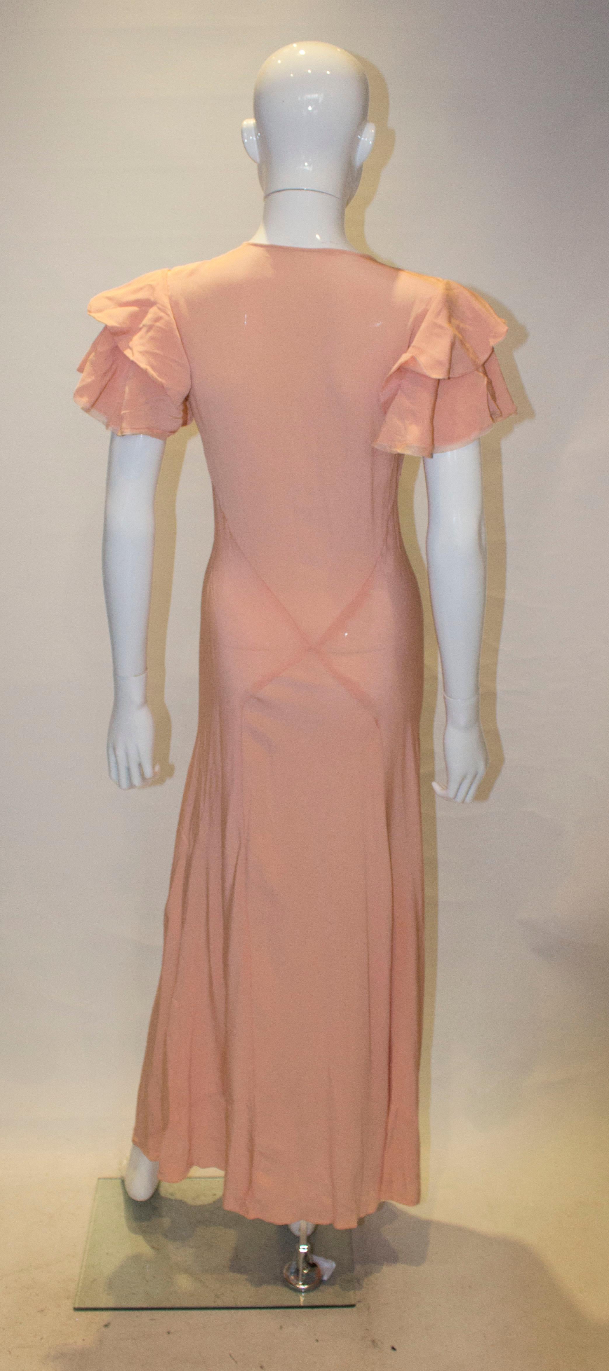 Vintage 1930s Pink Gown 1