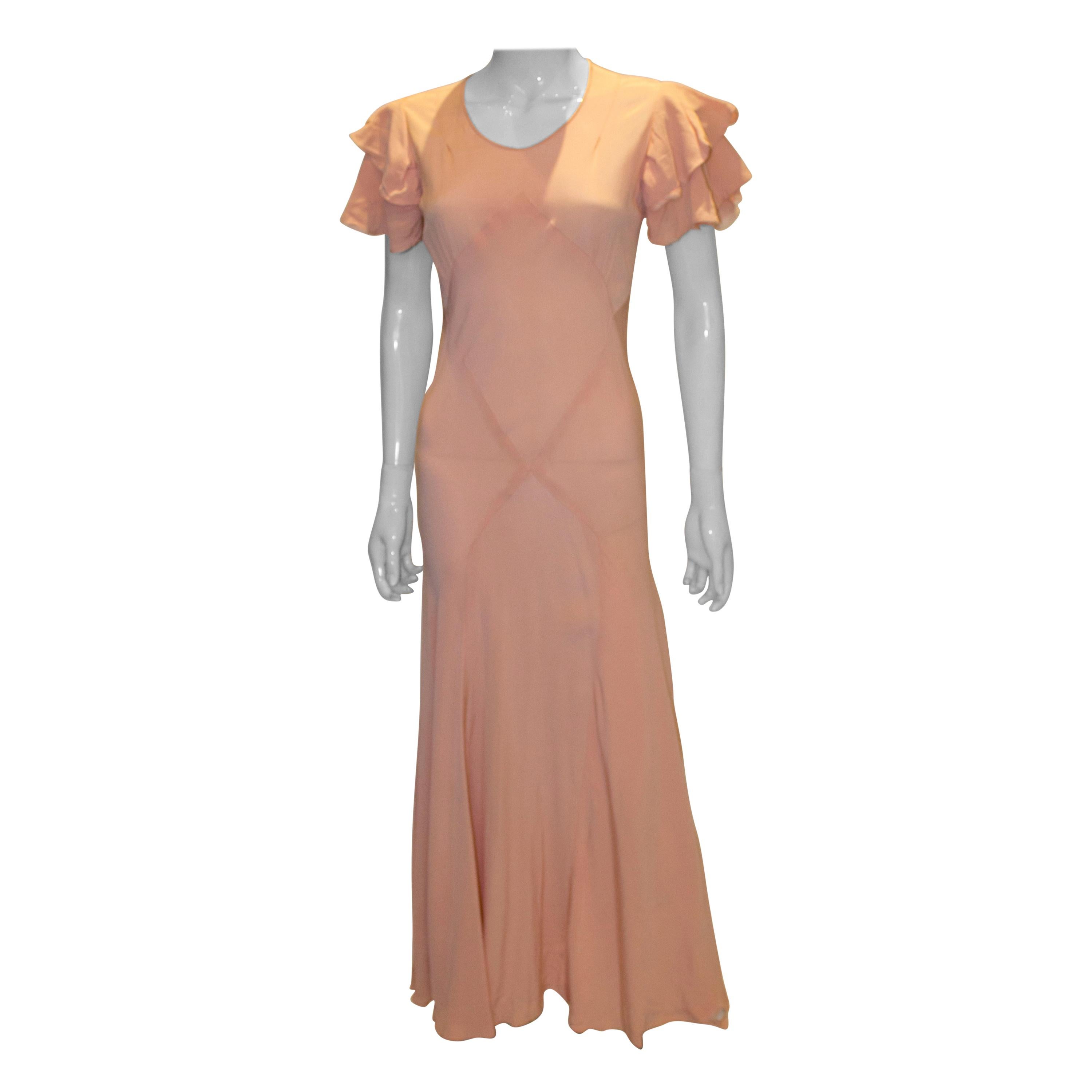 Vintage 1930s Pink Gown