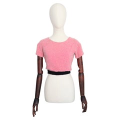 Vintage 1930's Pink Silk Beaded Blouse 1930's Pink Crepe Silk Beaded Top UK 6