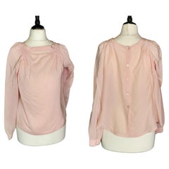 Vintage 1930's pink silk blouse, Button back 