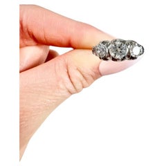 Vintage 1930s Platinum, 0.75ct Diamond Three Stone Ring