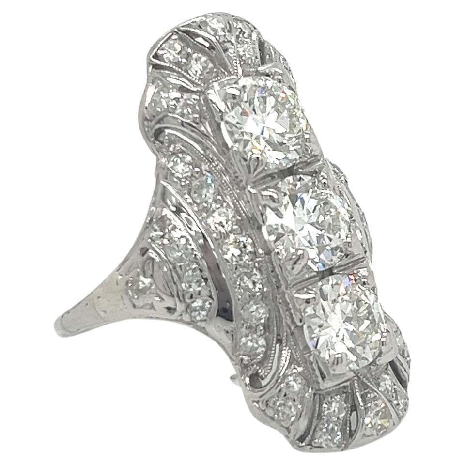 Real Dinner Rings Vintage Diamond Dinner Rings - 59 For Sale on 1stDibs