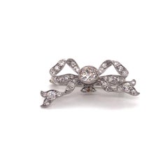 Vintage 1930’s Platinum Diamond Bow Pin