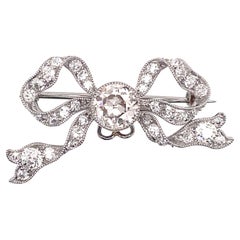 Vintage 1930's Platin Diamant Bow Pin