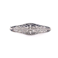 Vintage 1930's Platinum Diamond Filigree Brooch