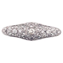 Vintage 1930's Platinum Diamond Filigree Brooch