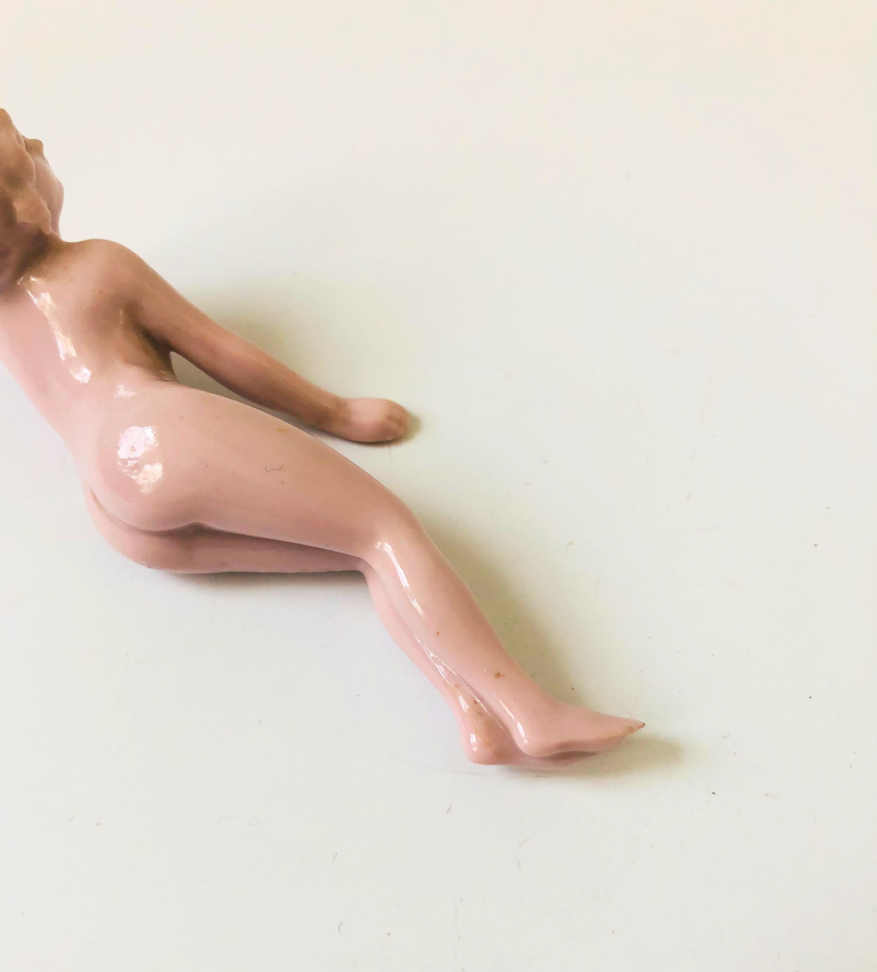 Art Deco Vintage 1930s Porcelain Bathing Beauty Female Nude Figurine