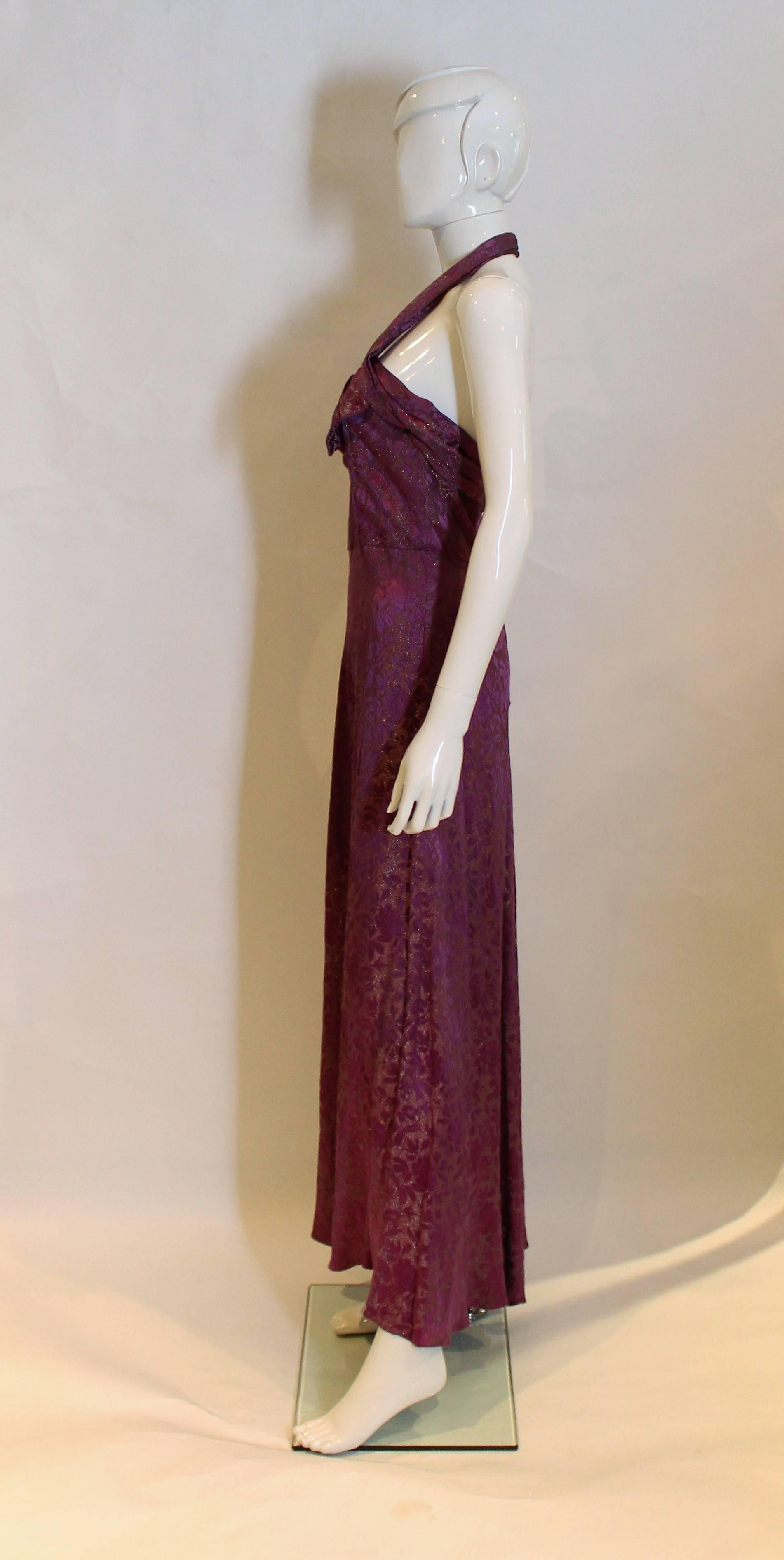 purple lame dress