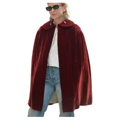 Vintage 1930s Red Velvet Cape