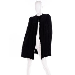 Vintage 1930s Reversible Printed Black Velvet Evening Cape