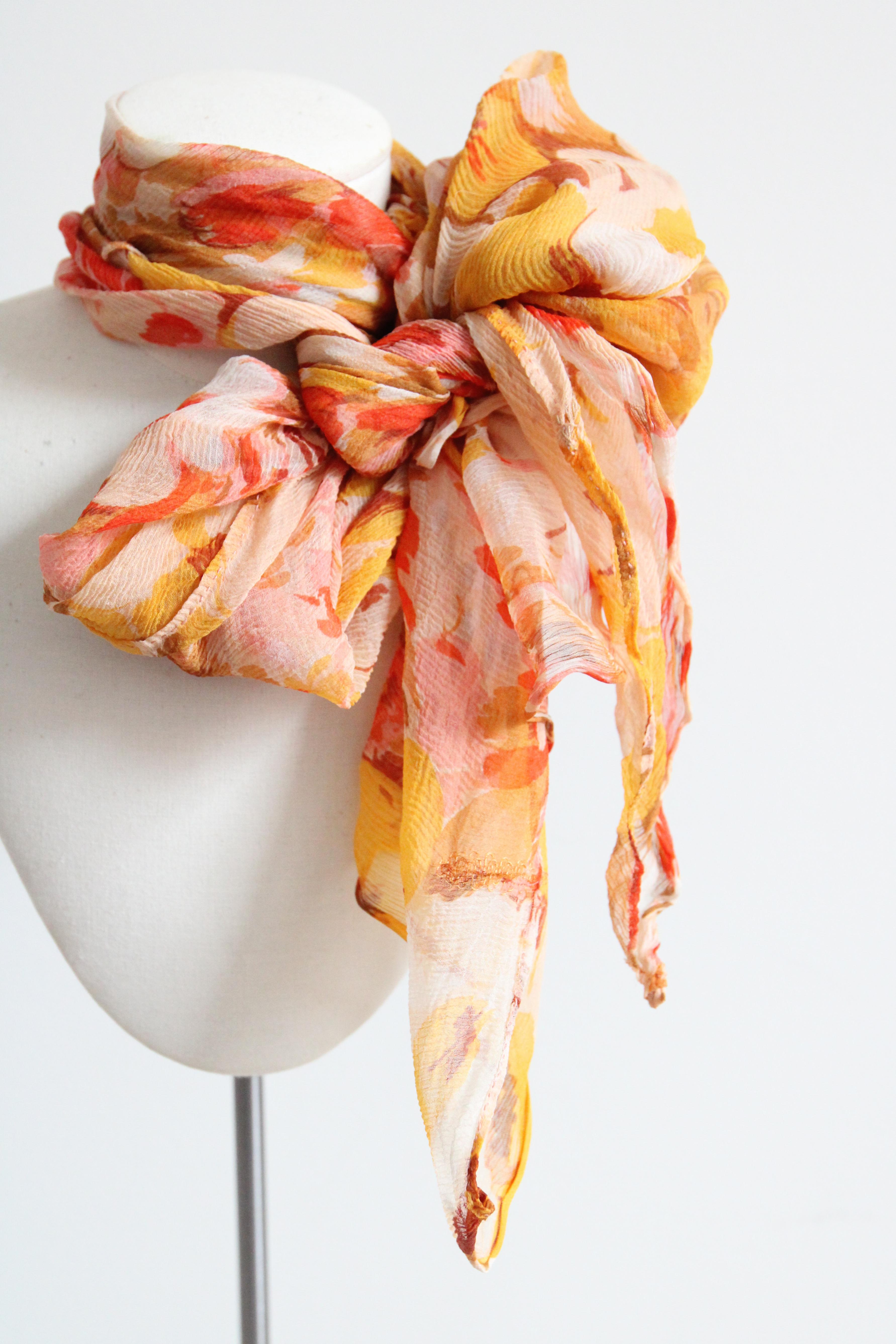 Écharpe à col floral en mousseline de soie Sunrise Art Déco des années 1930 Bon état - En vente à Cheltenham, GB