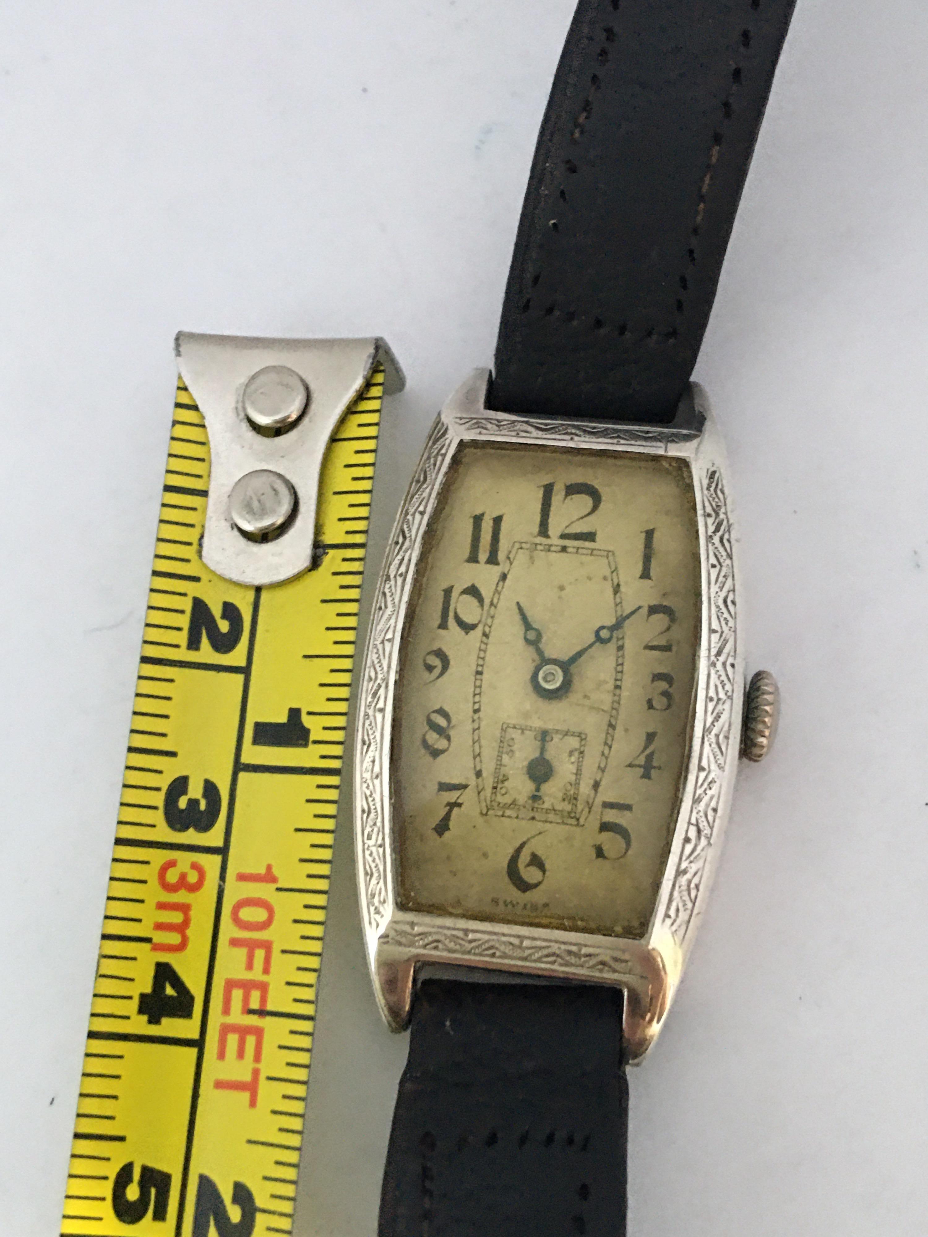 Vintage 1930s Silver Invicta Mechanical Watch For Sale 3