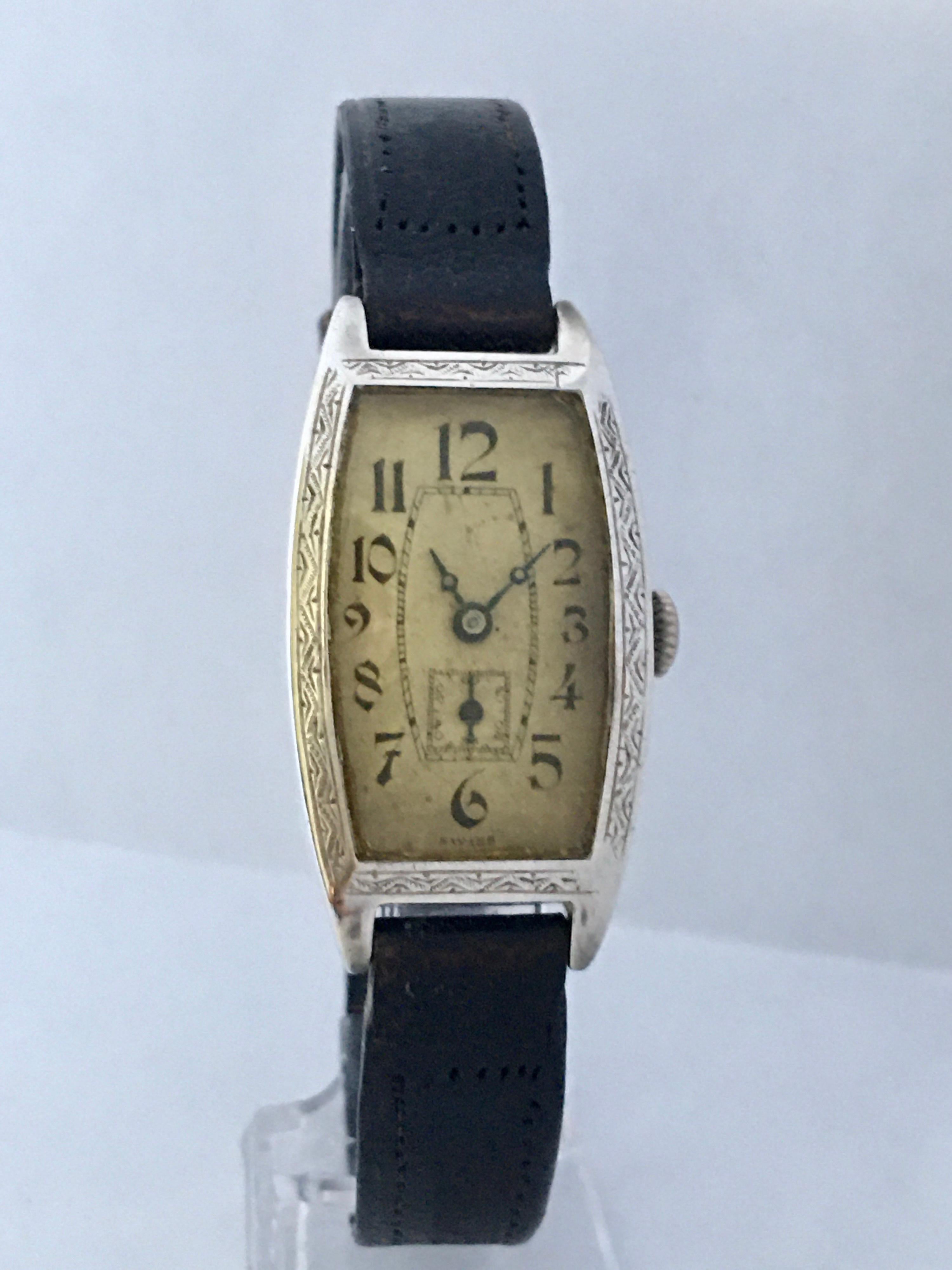 Vintage 1930s Silver Invicta Mechanical Watch For Sale 8