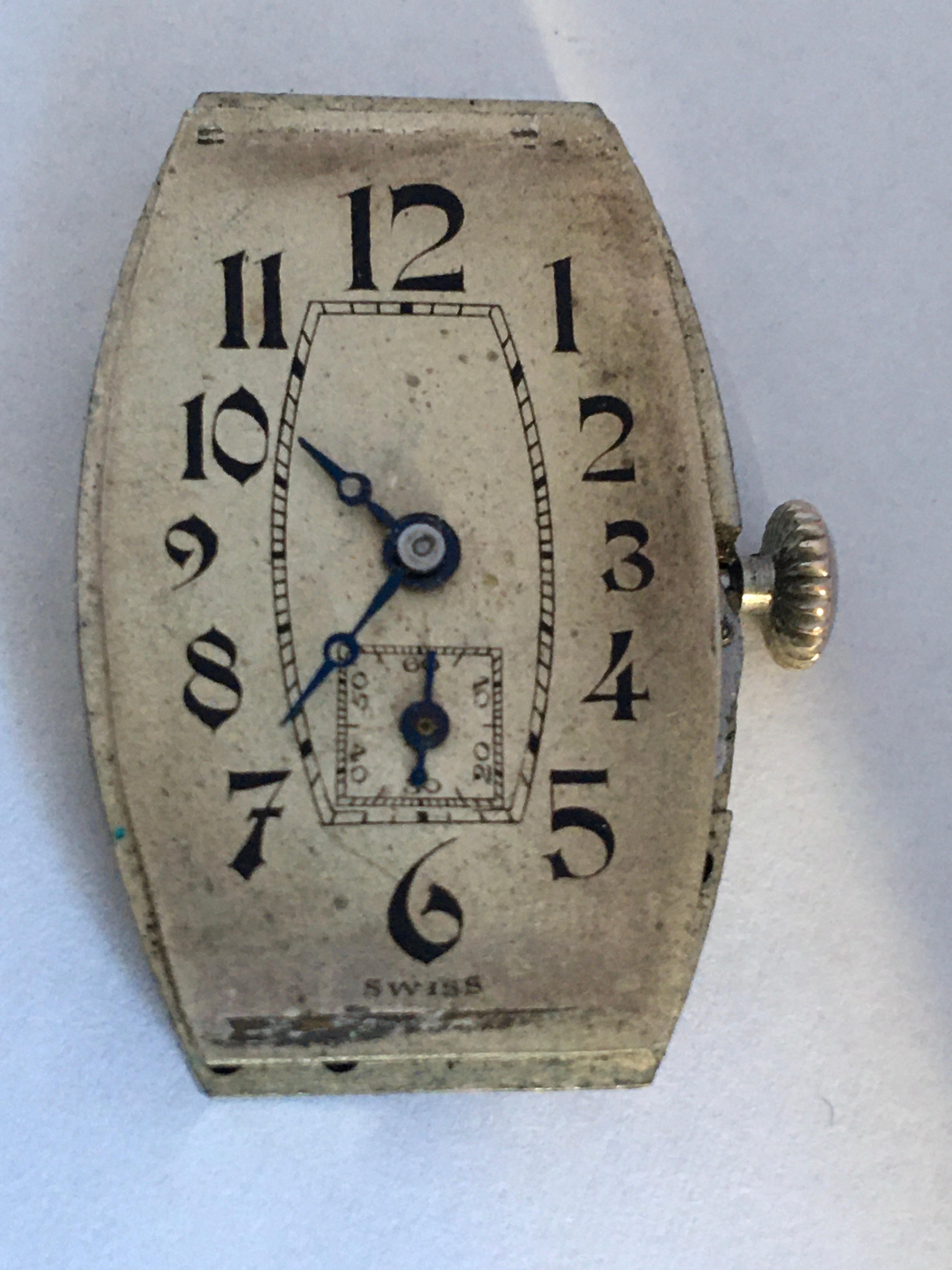 Women's or Men's Vintage 1930s Silver Invicta Mechanical Watch For Sale
