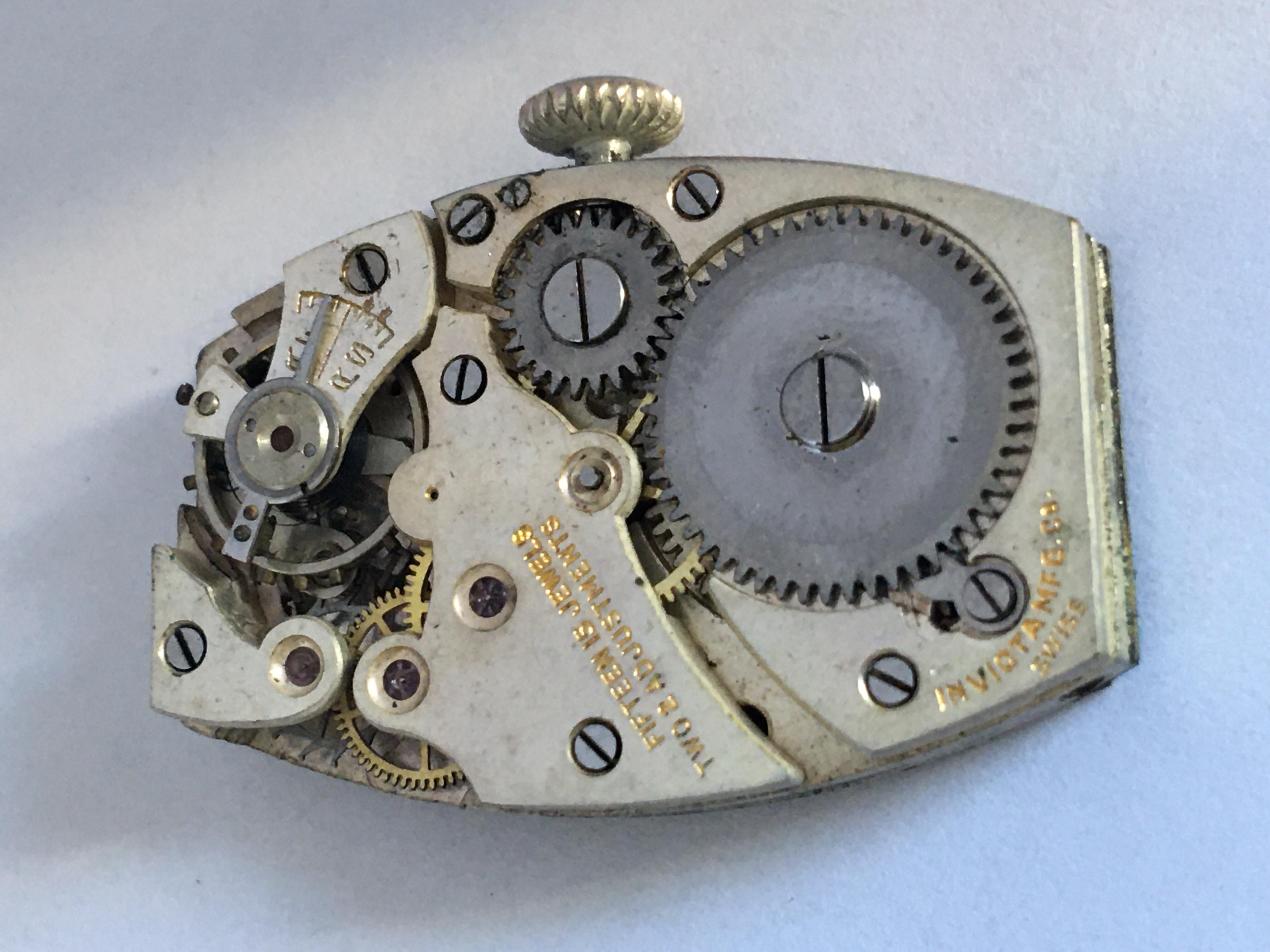Vintage 1930s Silver Invicta Mechanical Watch For Sale 1