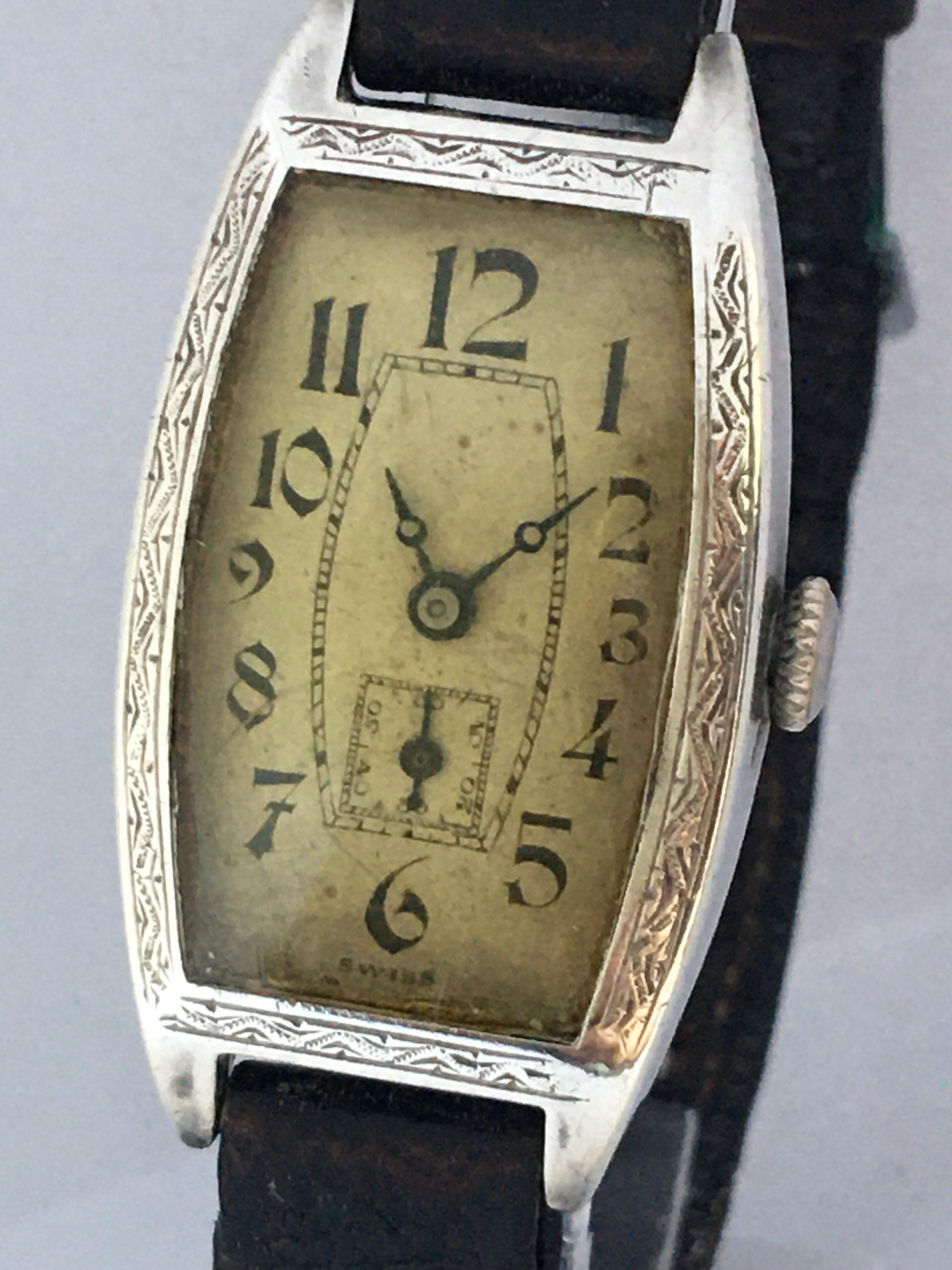 Vintage 1930s Silver Invicta Mechanical Watch For Sale 2