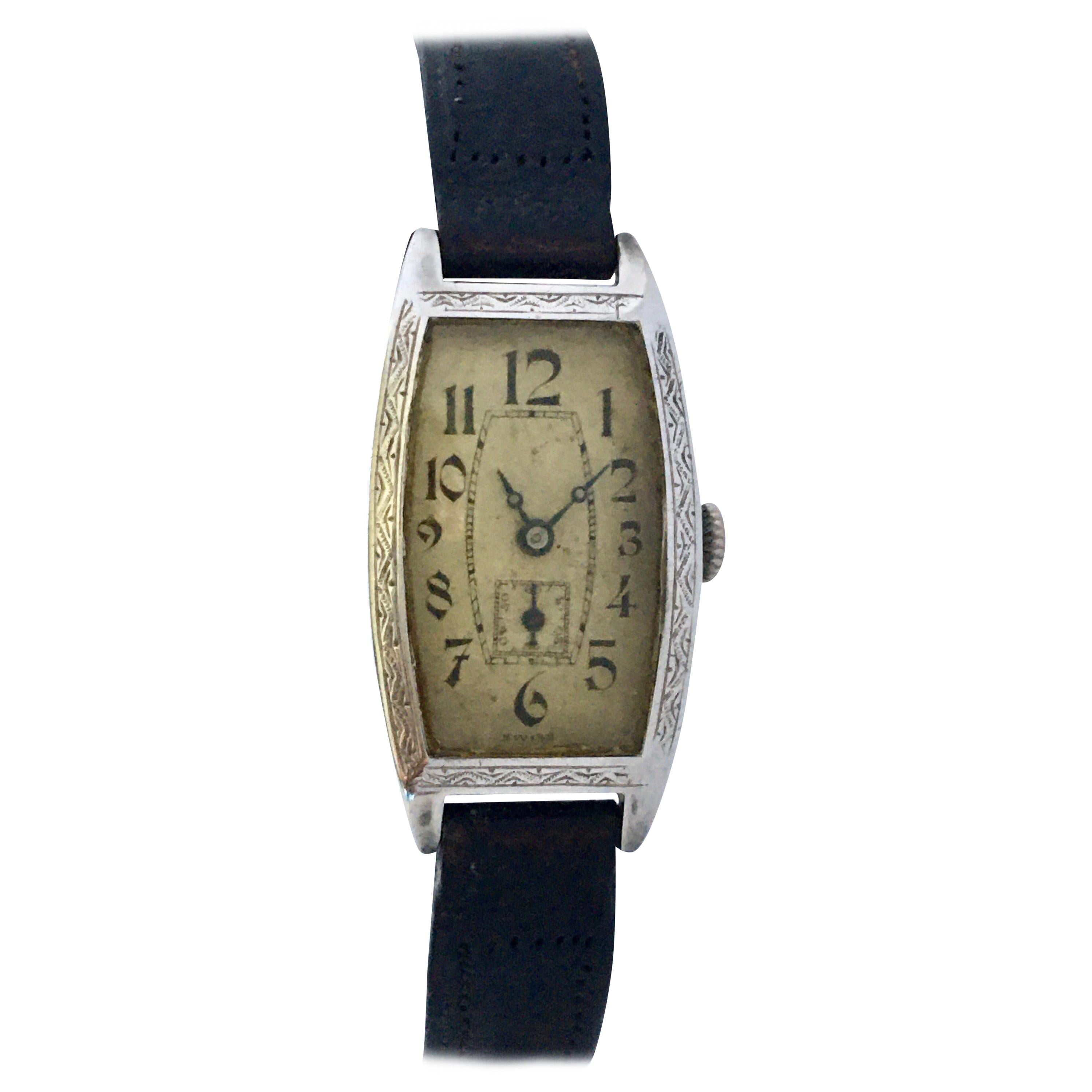 Vintage 1930s Silver Invicta Mechanical Watch